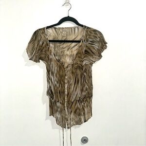🌷 5/$20 Lucky Brand Sheer Tan Blouse